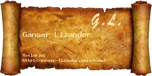 Ganser Lizander névjegykártya